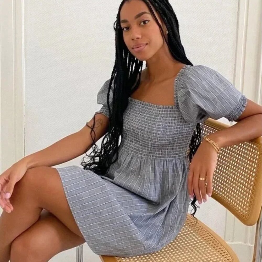 Hill House Athena Nap Dress Gray Check